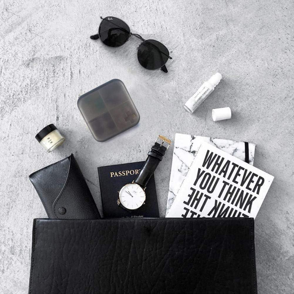 Organizador de Pastillas Portátil Meacolia 2 Piezas 4 Compartimentos