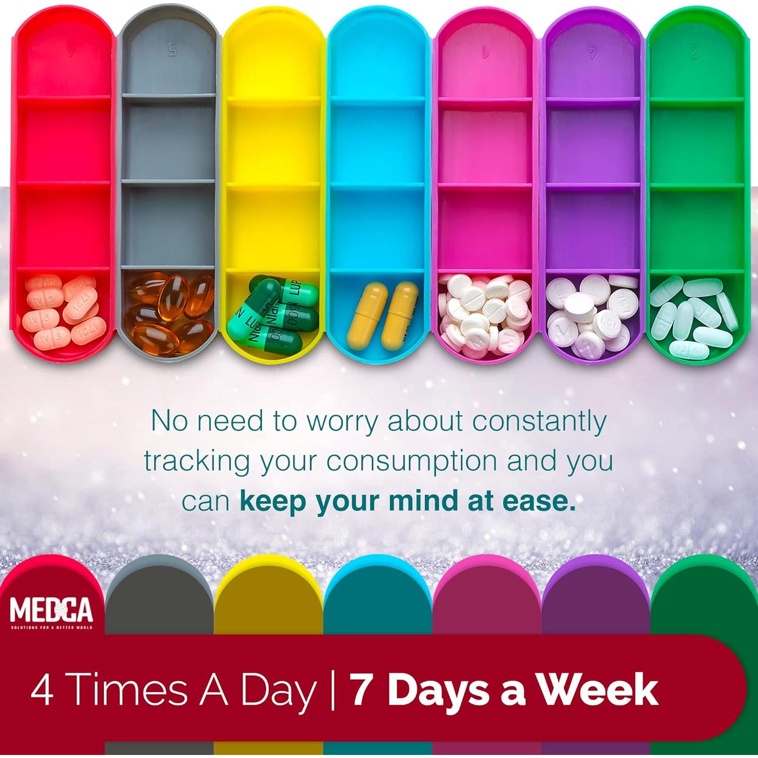 Organizador Semanal de Pastillas MEDca - 7 Días, 4 Tiempos