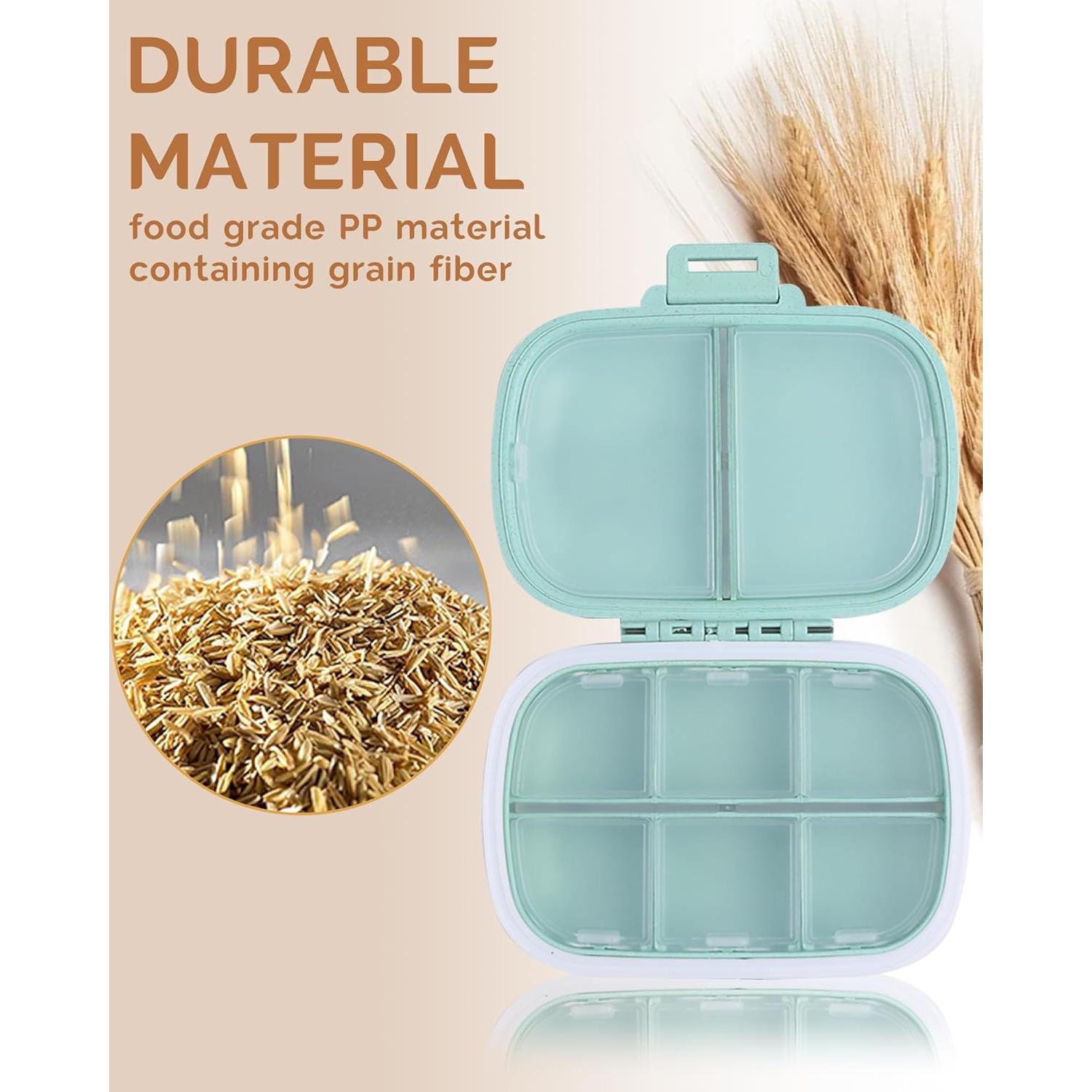 Organizador de Pastillas de Viaje MEACOLIA Verde 8 Compartimentos