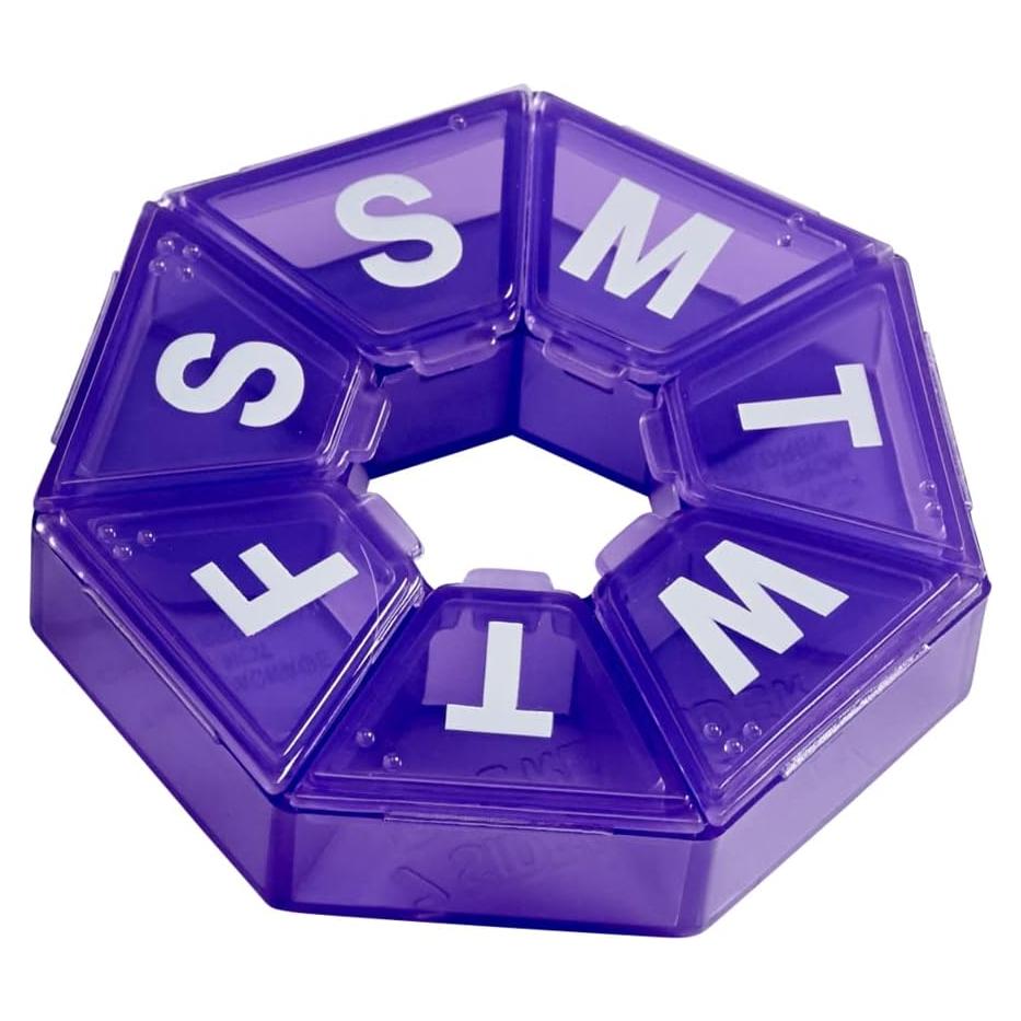 Organizador Semanal de Pastillas Ezy Dose 7 Días Púrpura