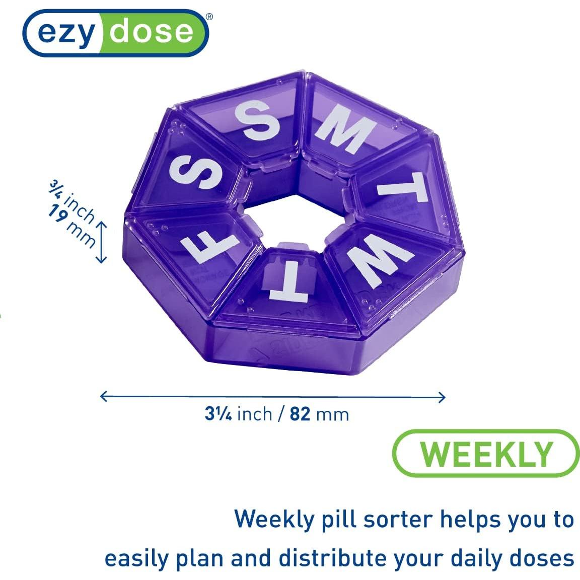 Organizador Semanal de Pastillas Ezy Dose 7 Días Púrpura