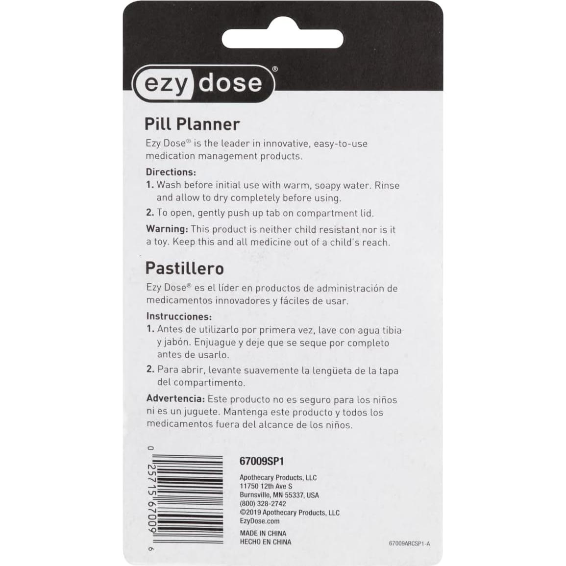 Organizador Semanal de Pastillas Ezy Dose 7 Días Púrpura