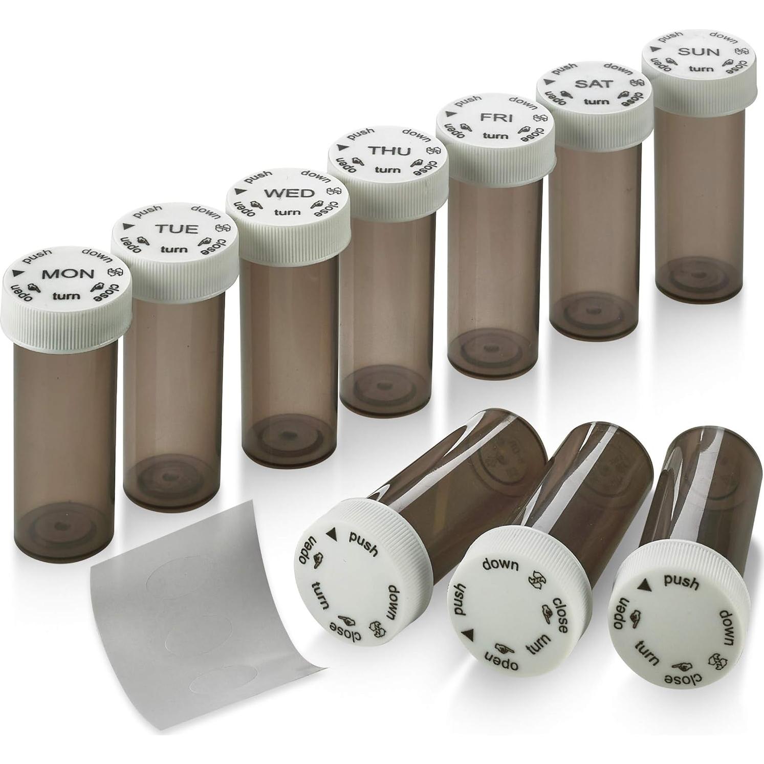 Estuche Organizador de Pastillas MEDca con 10 Botellas Etiquetadas