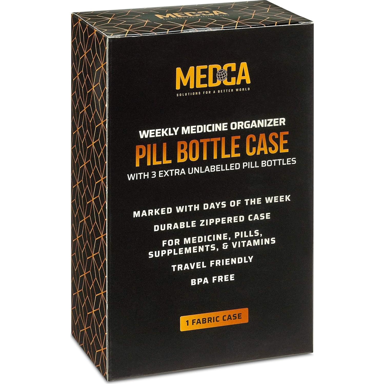 Estuche Organizador de Pastillas MEDca con 10 Botellas Etiquetadas