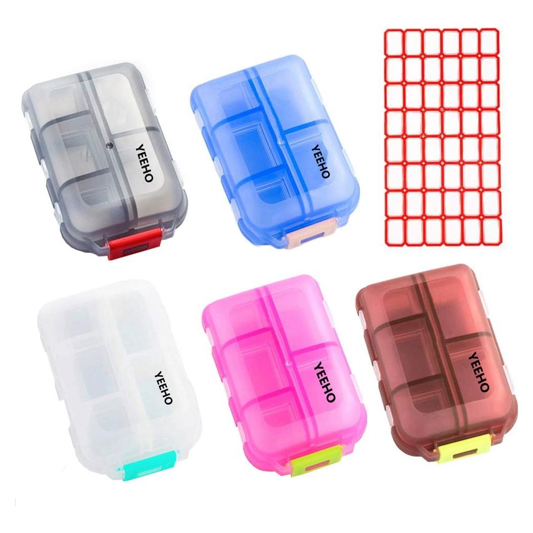 Estuche organizador de pastillas YEEHO 10 compartimentos 5 colores