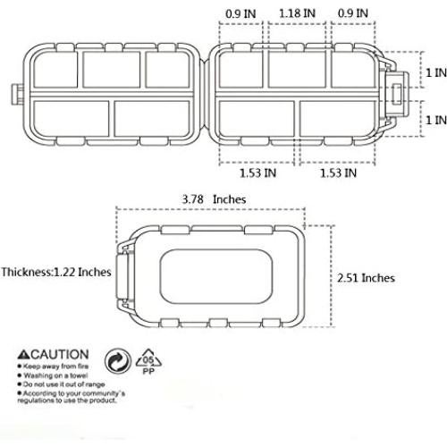 Estuche organizador de pastillas YEEHO 10 compartimentos 5 colores