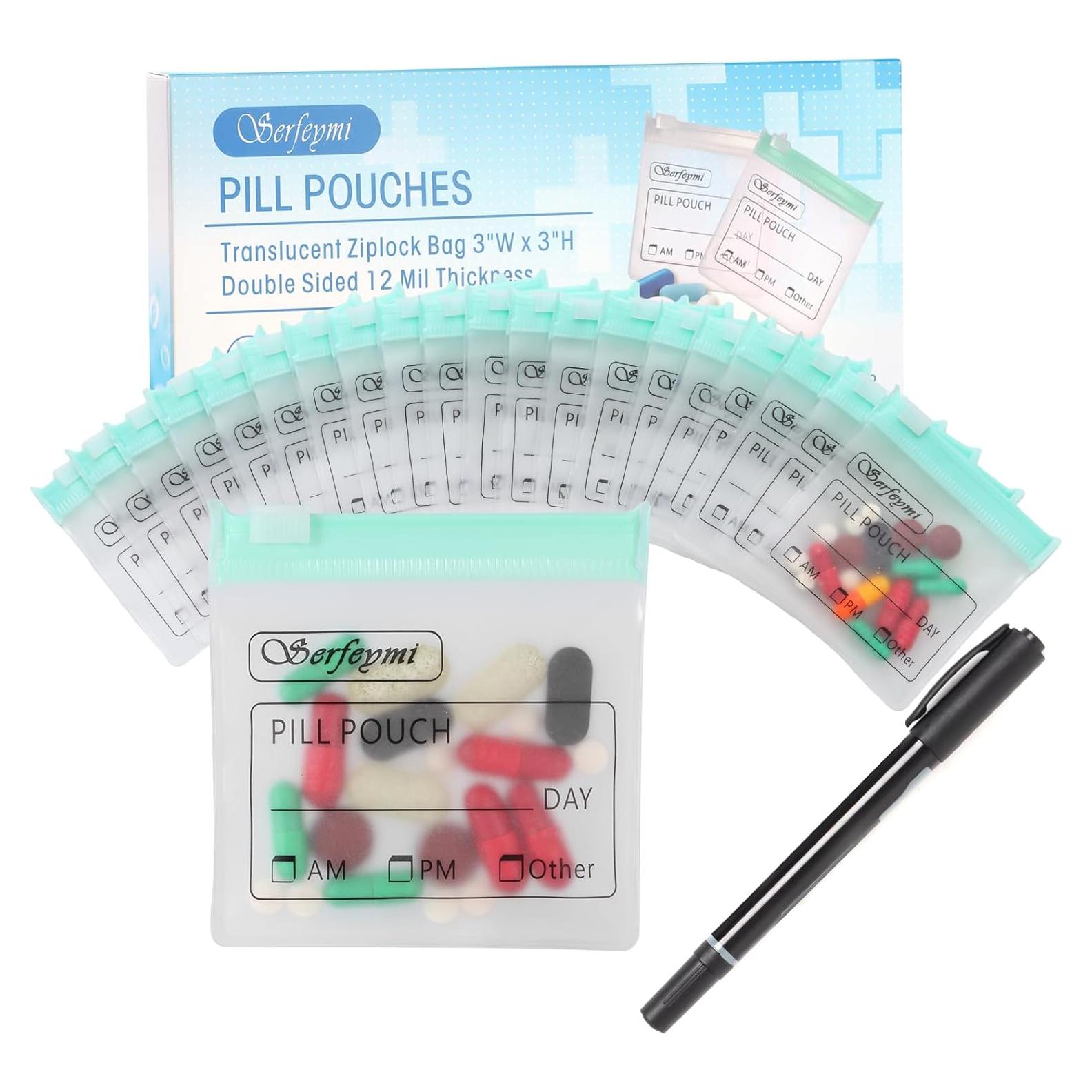 Bolsas Organizadoras de Pastillas Serfeymi 32 Pcs 76x76mm