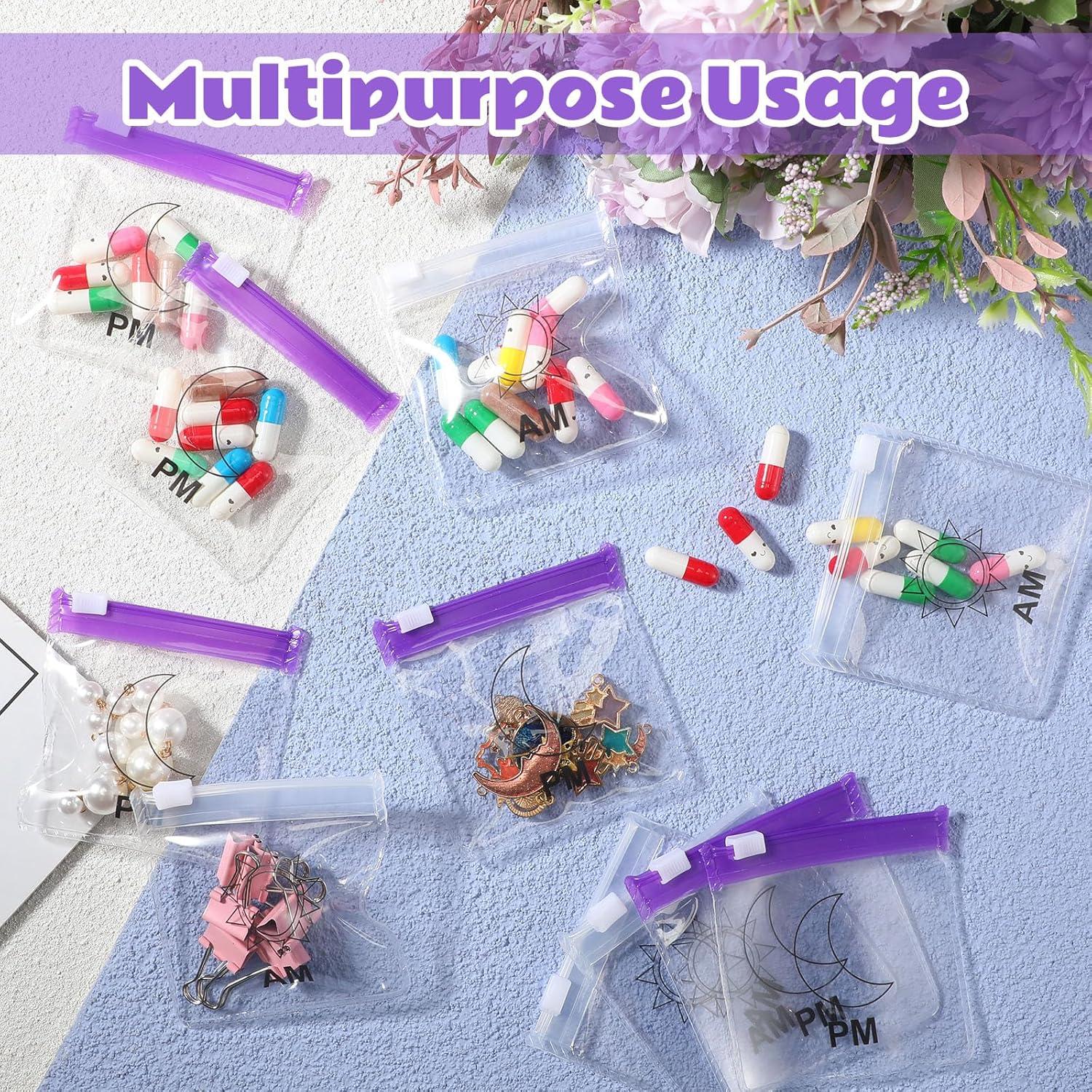 Juego de 24 Bolsas de Píldoras Reutilizables Handepo 7.5x7.5cm