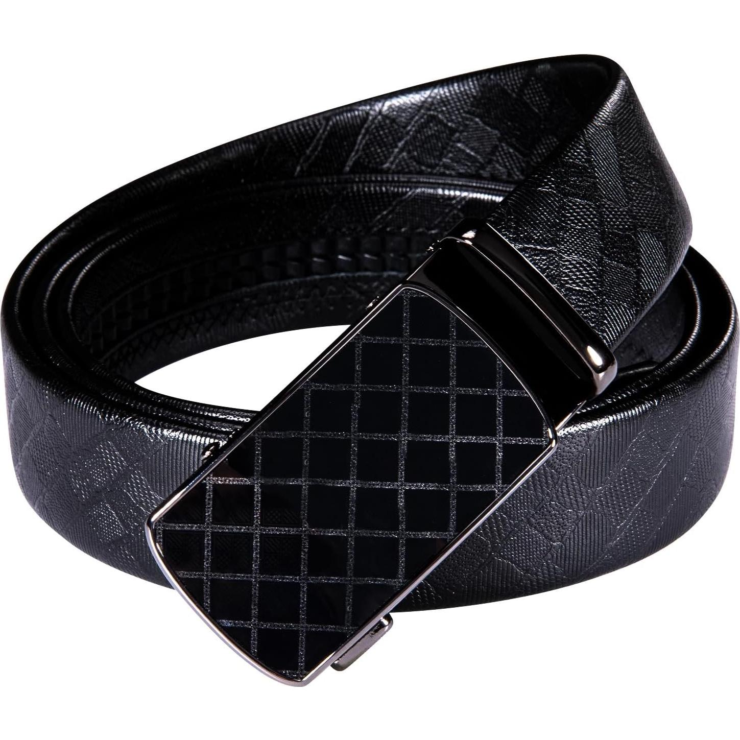 Cinturón de Ratchet Barry.Wang Cuero Genuino 3,49 cm Ajustable