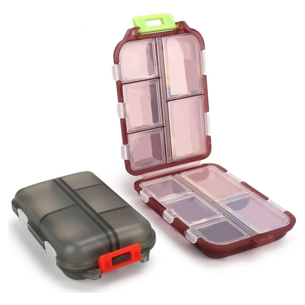 Organizador de Pastillas de Viaje NSpring 2PCS 10 Compartimentos