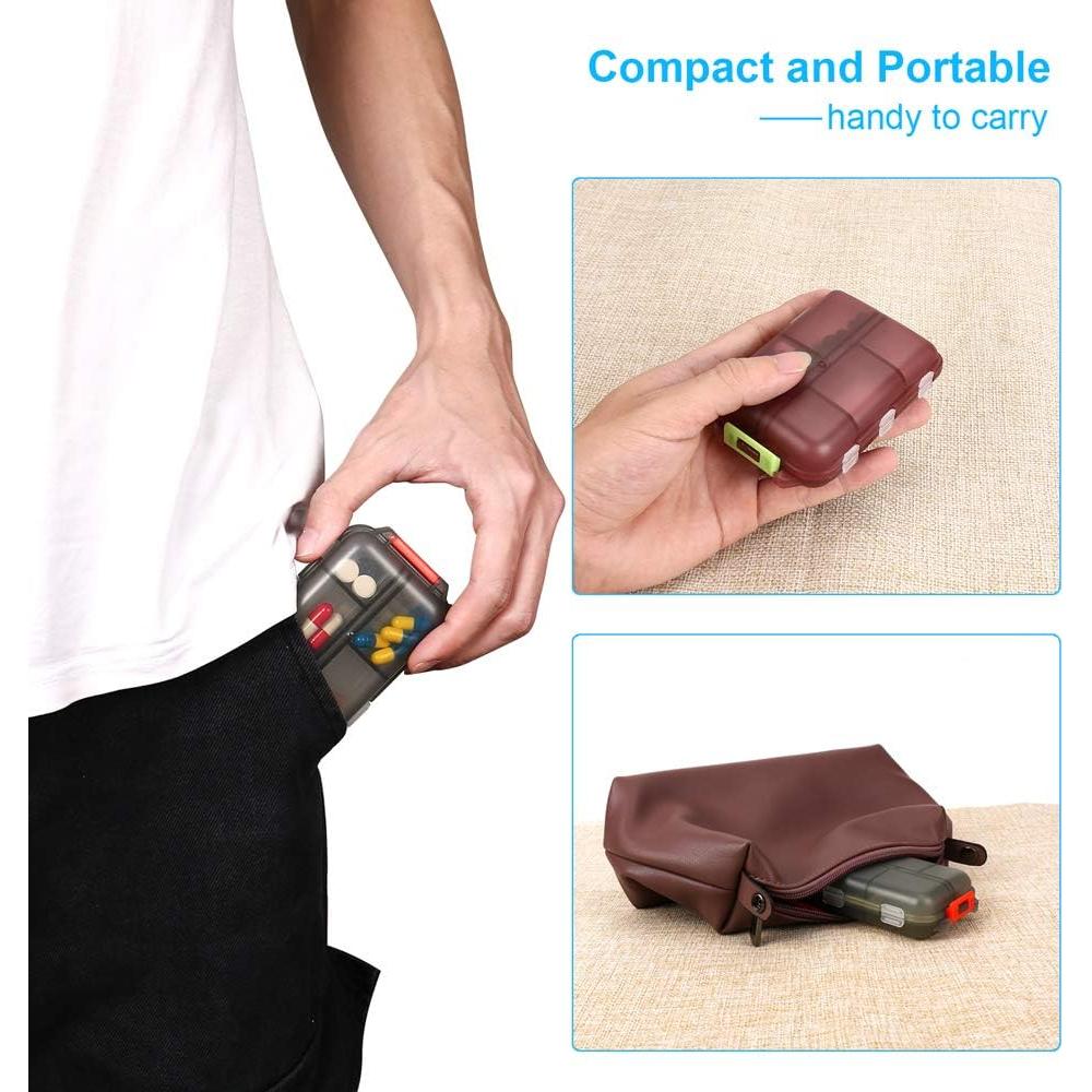 Organizador de Pastillas de Viaje NSpring 2PCS 10 Compartimentos