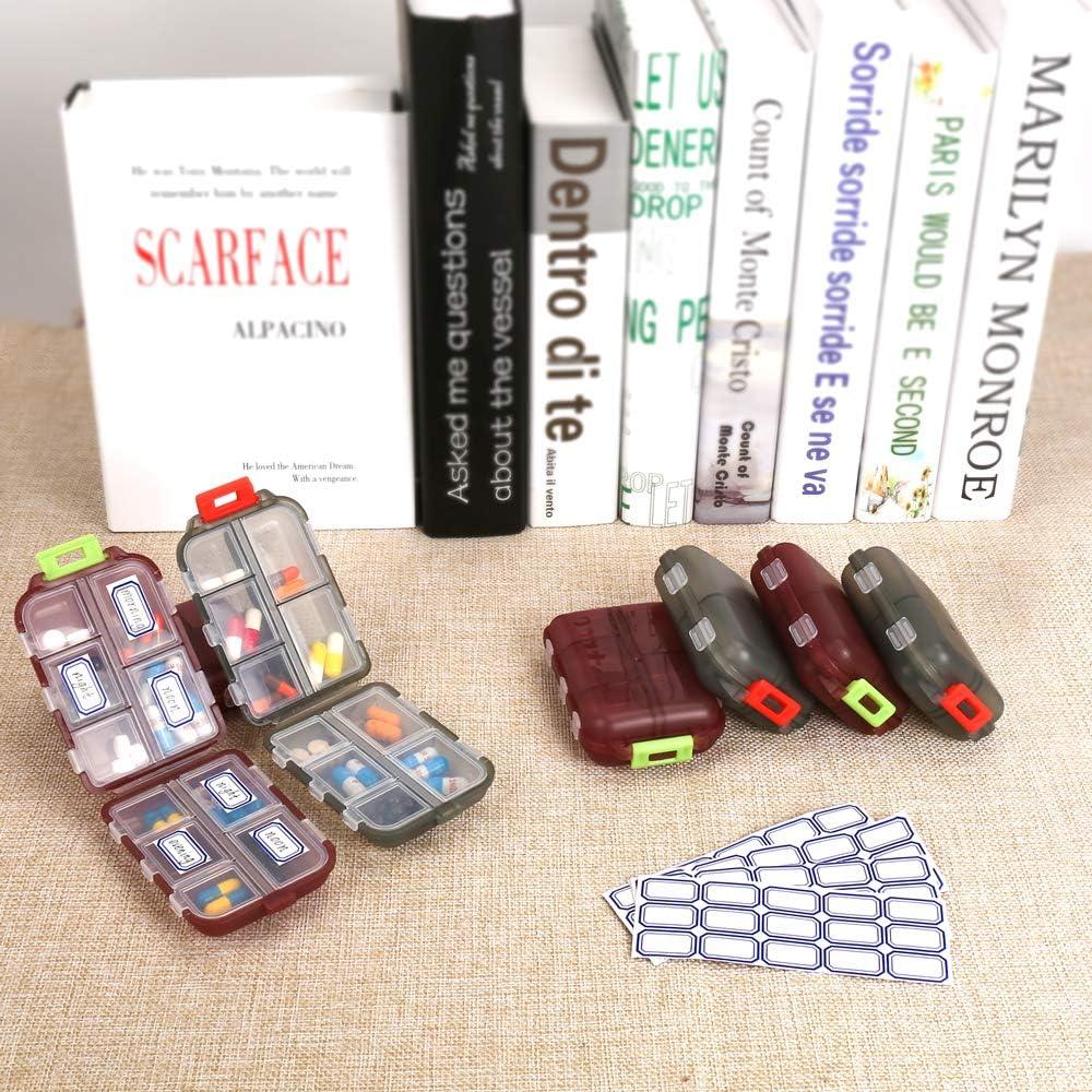 Organizador de Pastillas de Viaje NSpring 2PCS 10 Compartimentos