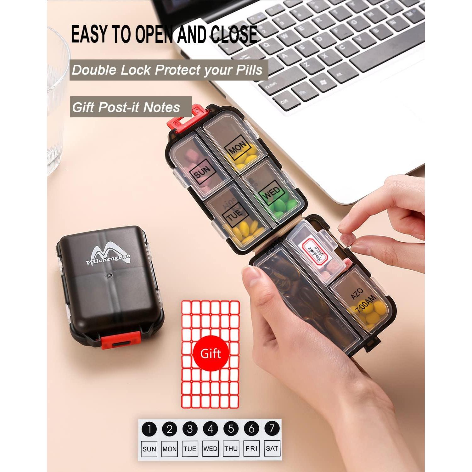 Organizador de Pastillas Semanal M MUCHENGBAO 7 Días Plegable