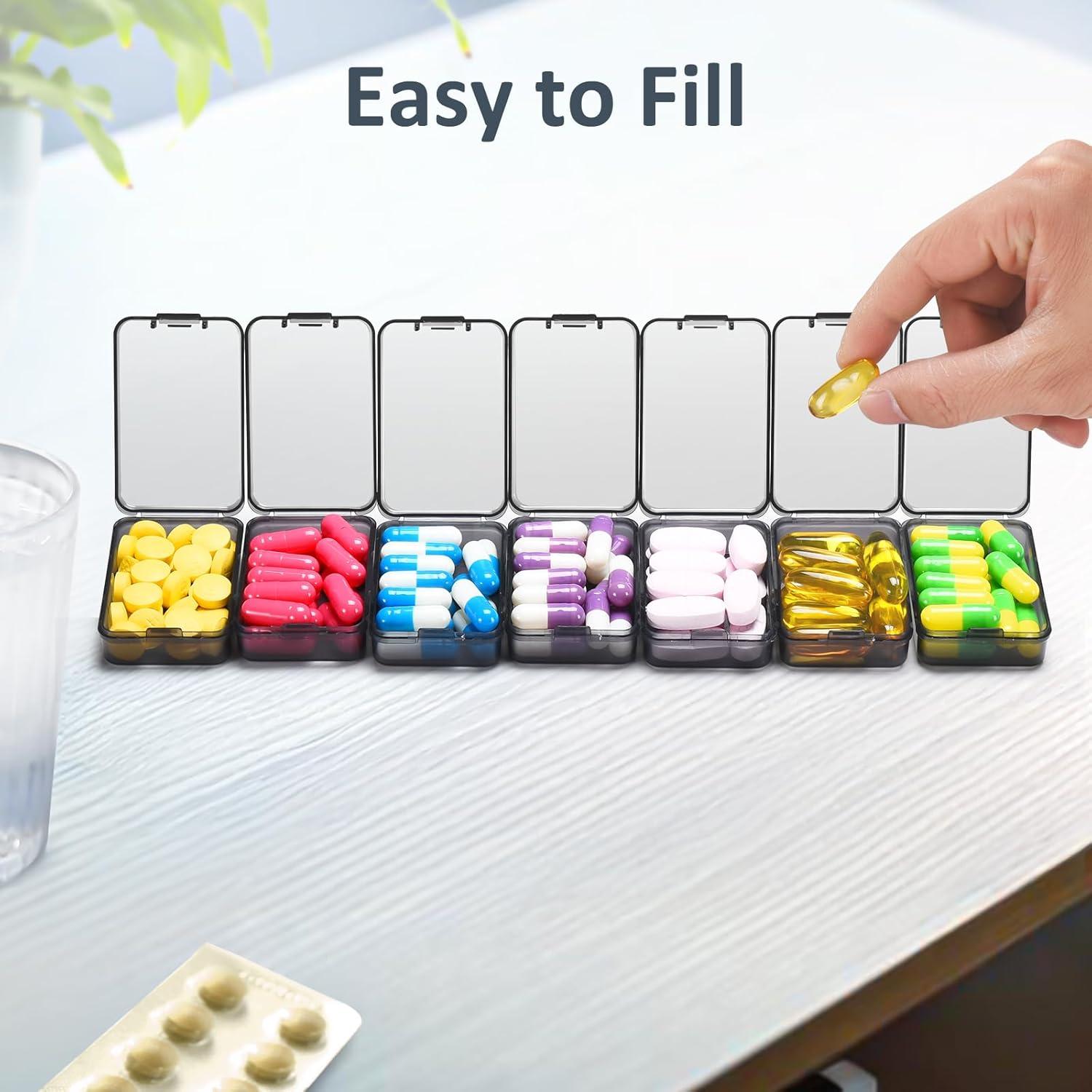 Estuche Organizador de Pastillas Fullicon Negro 7 Días