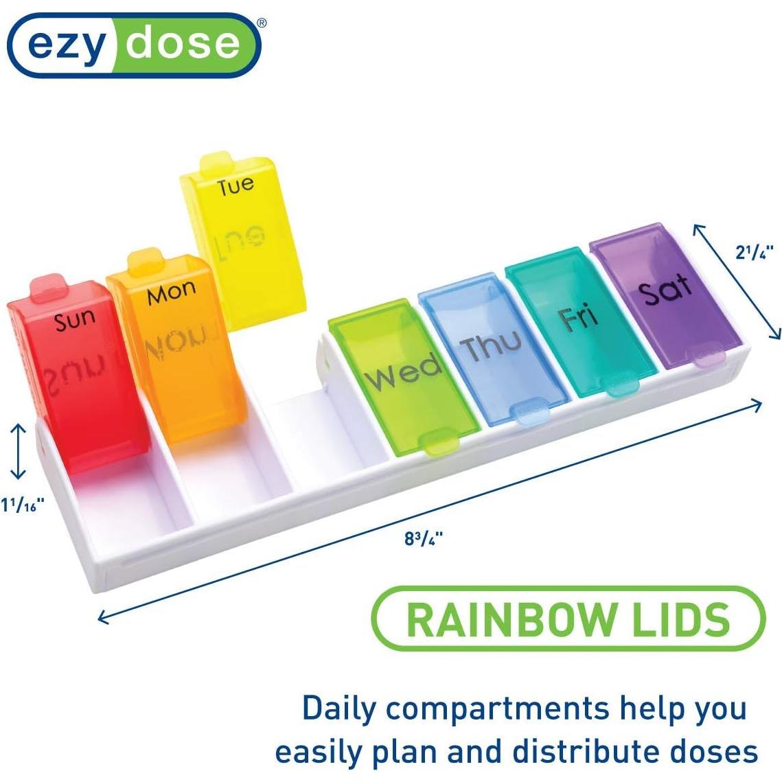 Organizador de Pastillas Ezy Dose 7 Días Arcoíris Libre BPA