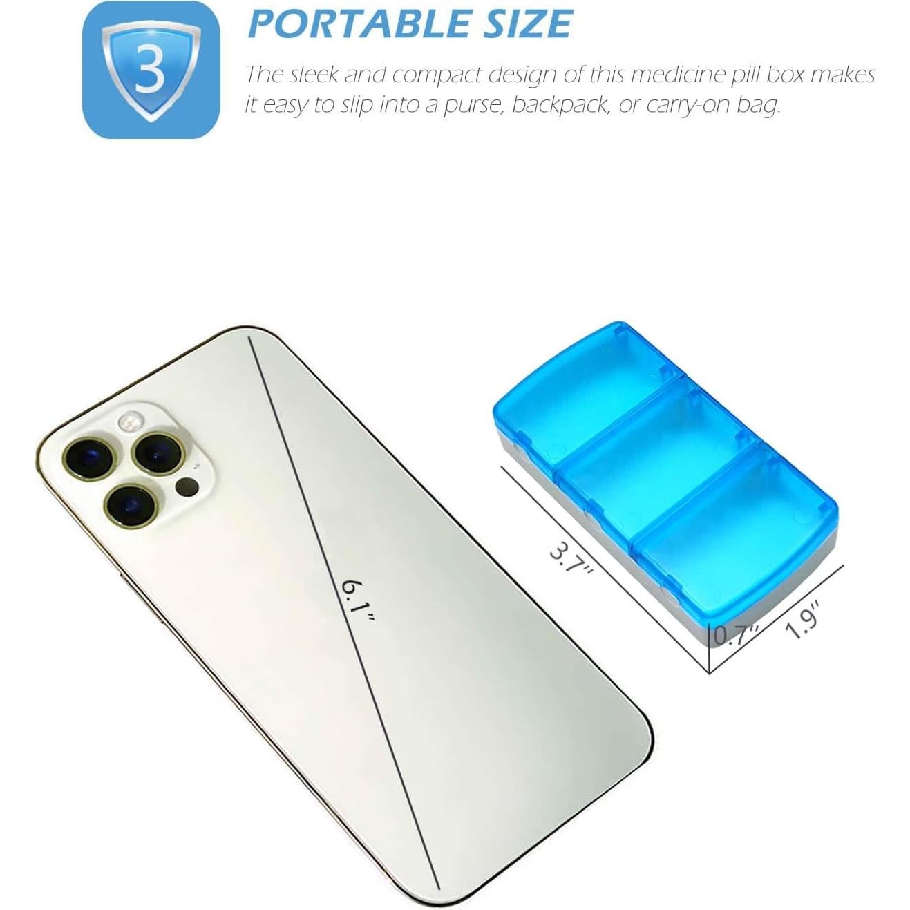 Organizador de Pastillas VOFOON 2 Piezas Portátil 3 Veces al Día