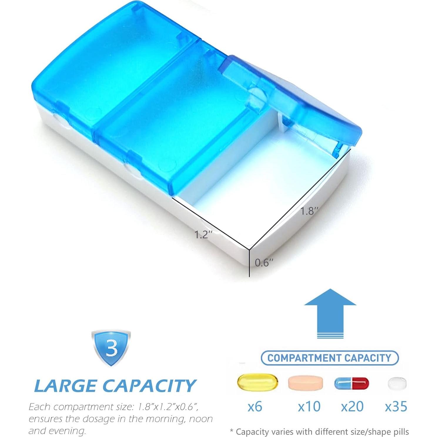 Organizador de Pastillas VOFOON 2 Piezas Portátil 3 Veces al Día