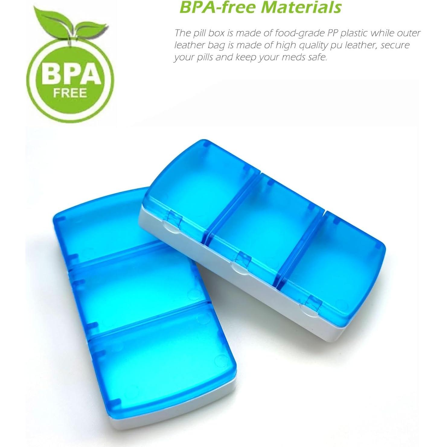 Organizador de Pastillas VOFOON 2 Piezas Portátil 3 Veces al Día