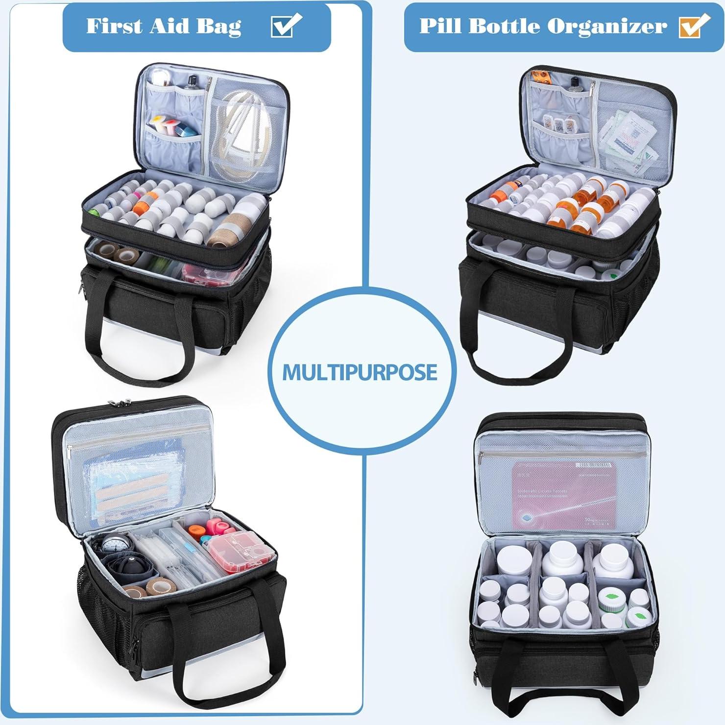 Bolsa Organizadora de Medicamentos CURMIO Negra 30x20.5x24cm