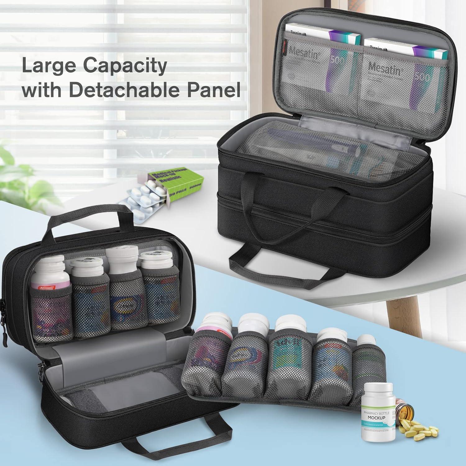 Organizador de Medicamentos SITHON Bolsa de Almacenamiento Negro