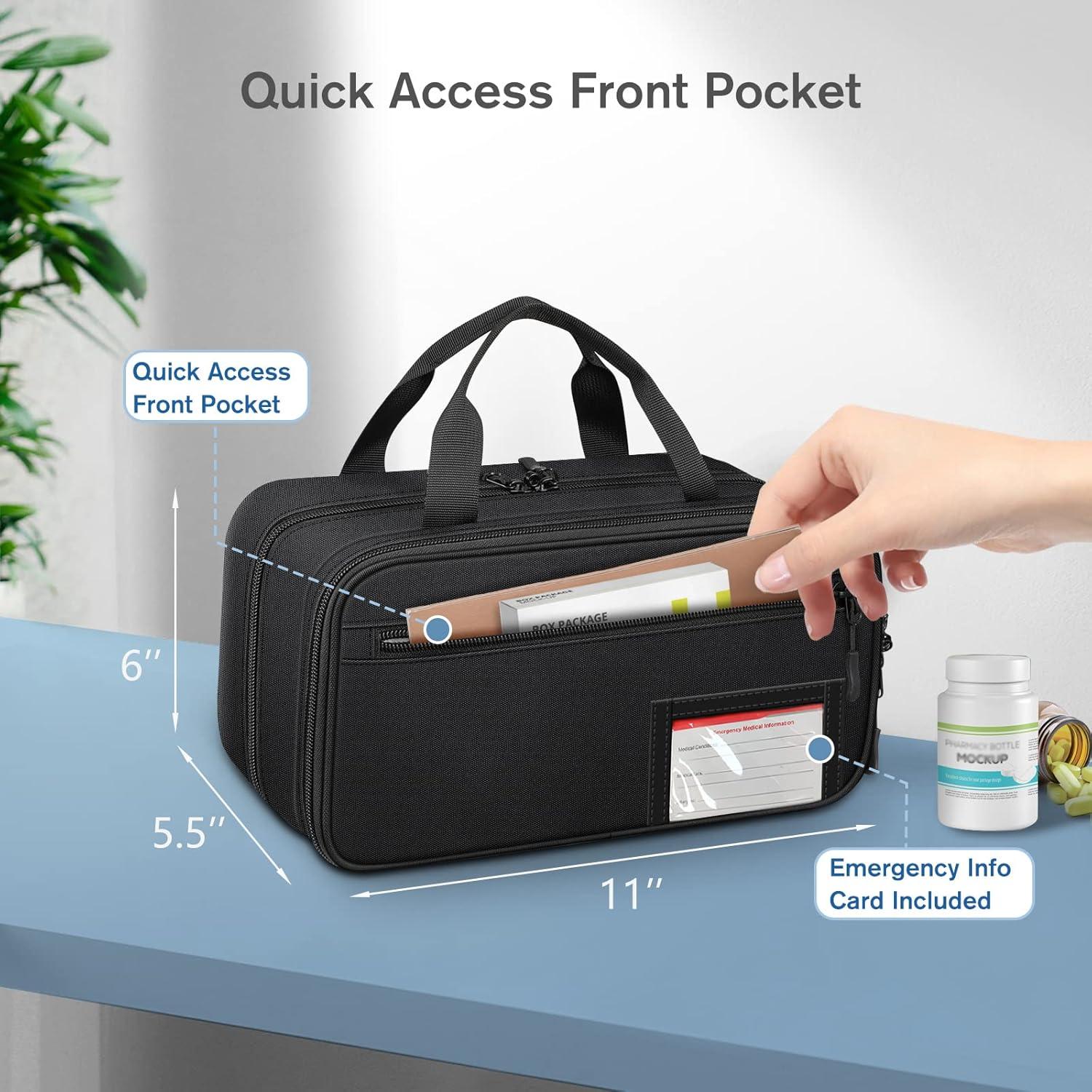 Organizador de Medicamentos SITHON Bolsa de Almacenamiento Negro