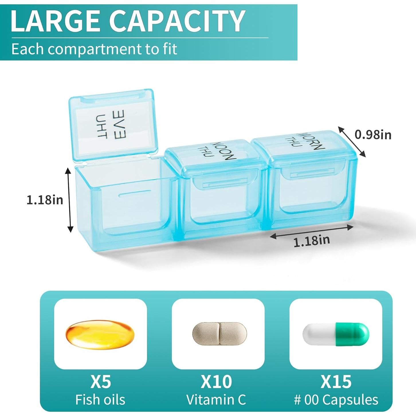 Organizador Semanal de Pastillas Zumd - 21 Compartimentos