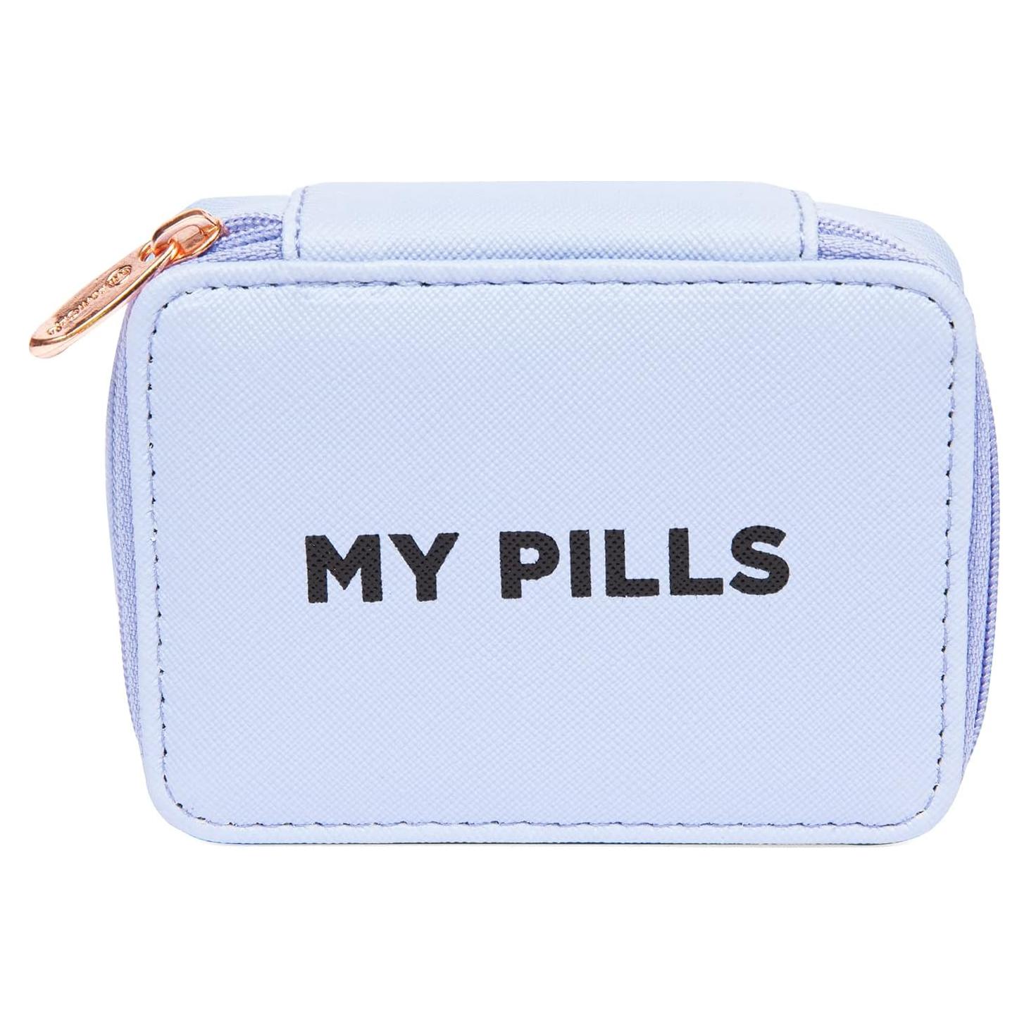 Funda de Pastillas Miamica con Cremallera 8 Compartimentos Púrpura