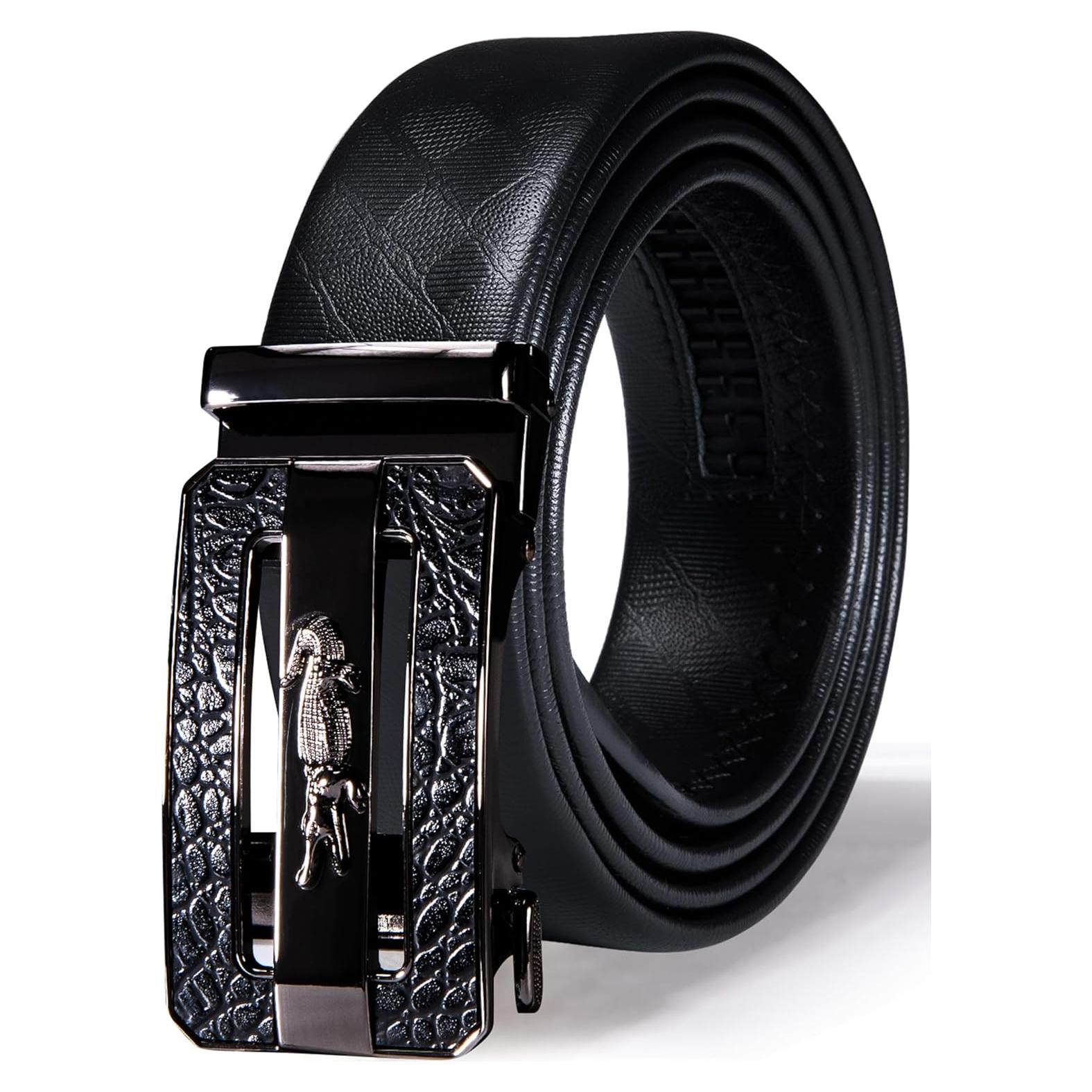 Cinturón de Ratchet Barry.Wang Cuero Genuino Ajustable