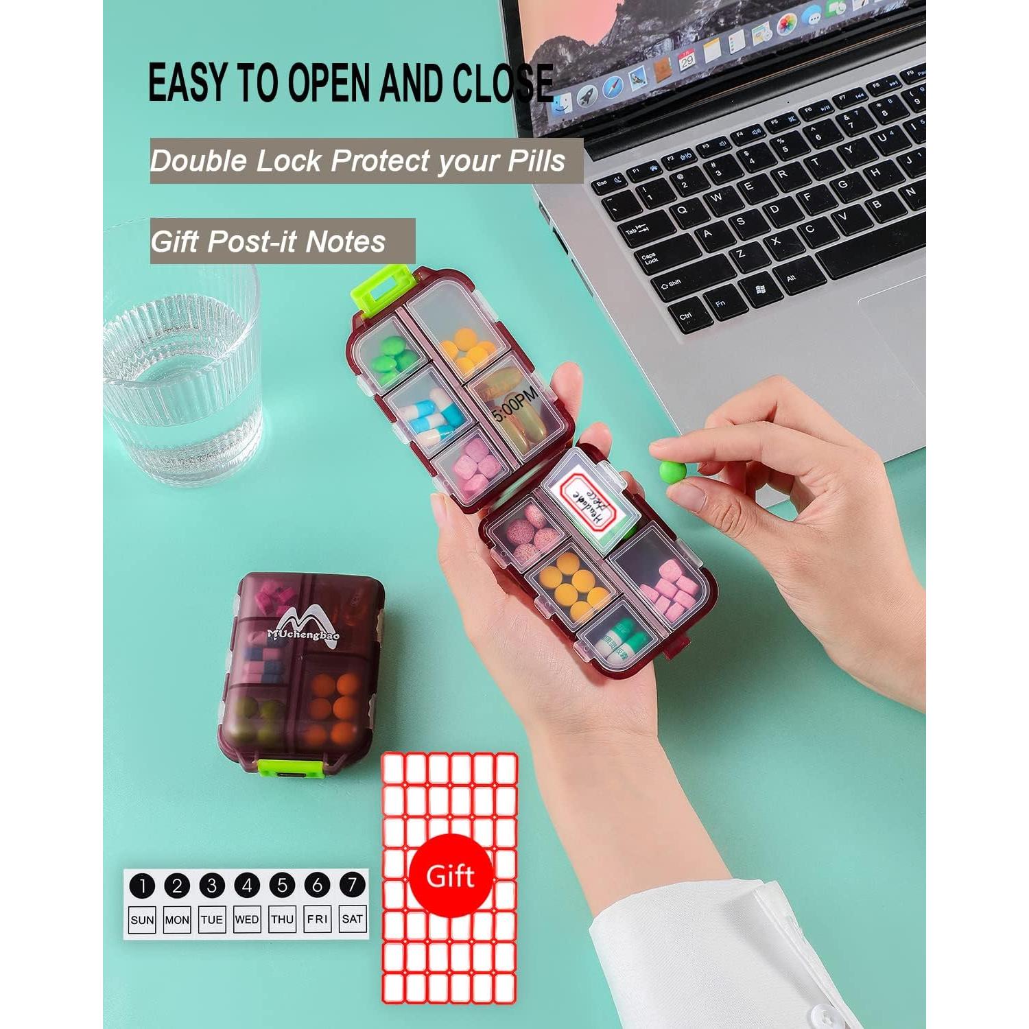 Organizador de Pastillas M Muchengbao Rojo 10 Compartimentos