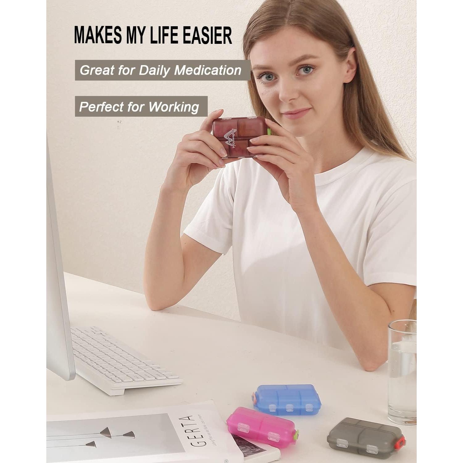 Organizador de Pastillas M Muchengbao Rojo 10 Compartimentos