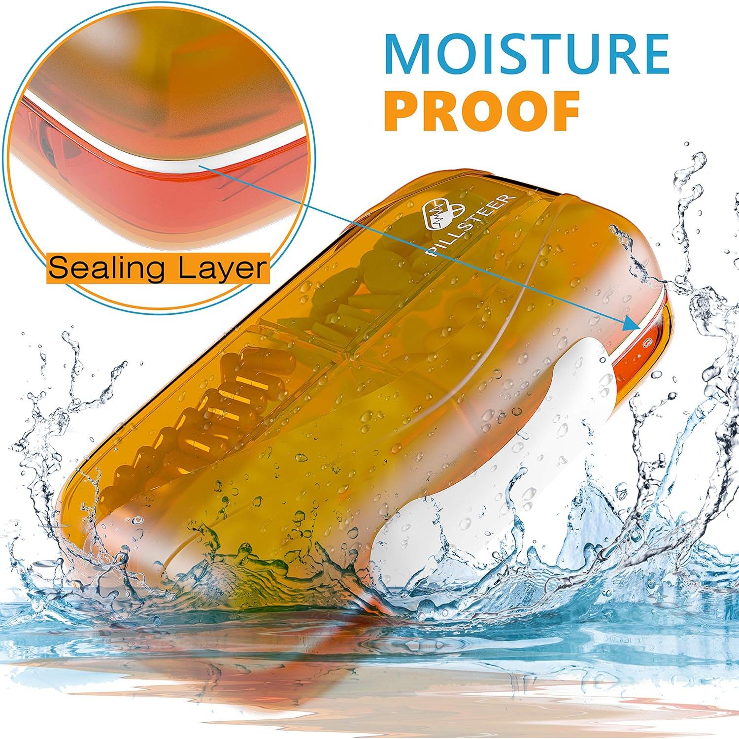 Organizador de Pastillas Portátil PILLSTEER - 8 Compartimentos a Prueba de Humedad