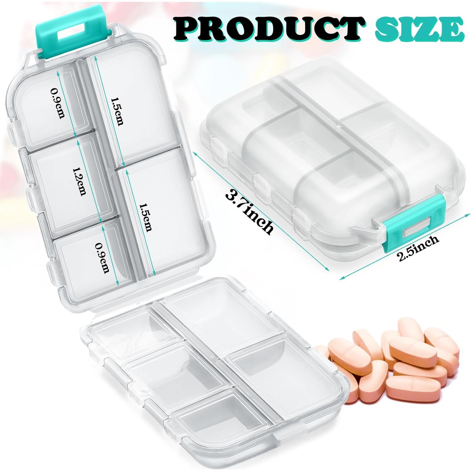 Organizador de Pastillas de Viaje Meekoo 8 Pcs Transparente