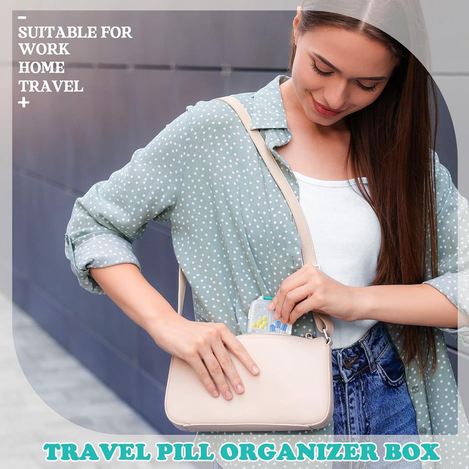 Organizador de Pastillas de Viaje Meekoo 8 Pcs Transparente