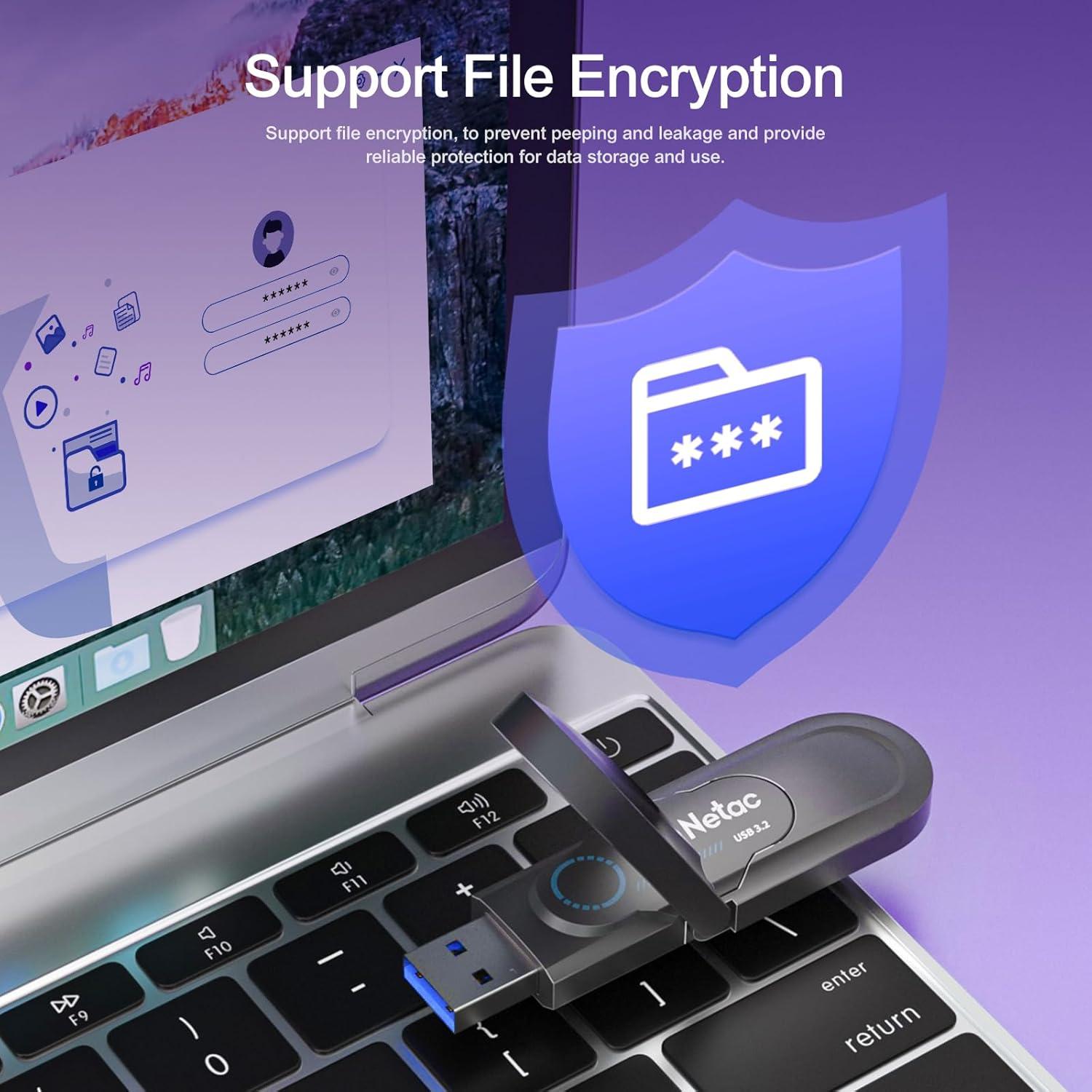 Netac 256GB SSD Externo USB 3.2 Tipo-C Alta Velocidad