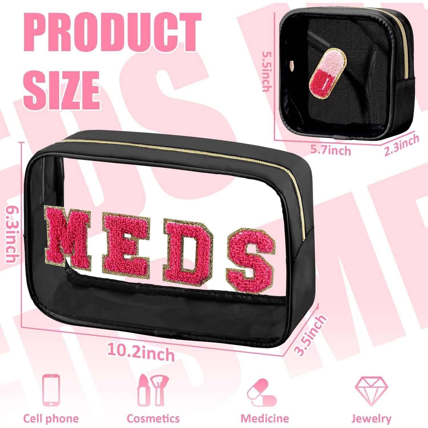 Bolsa Cosmética Preppy 2 Pcs BuyCard Nylon y PVC Negra