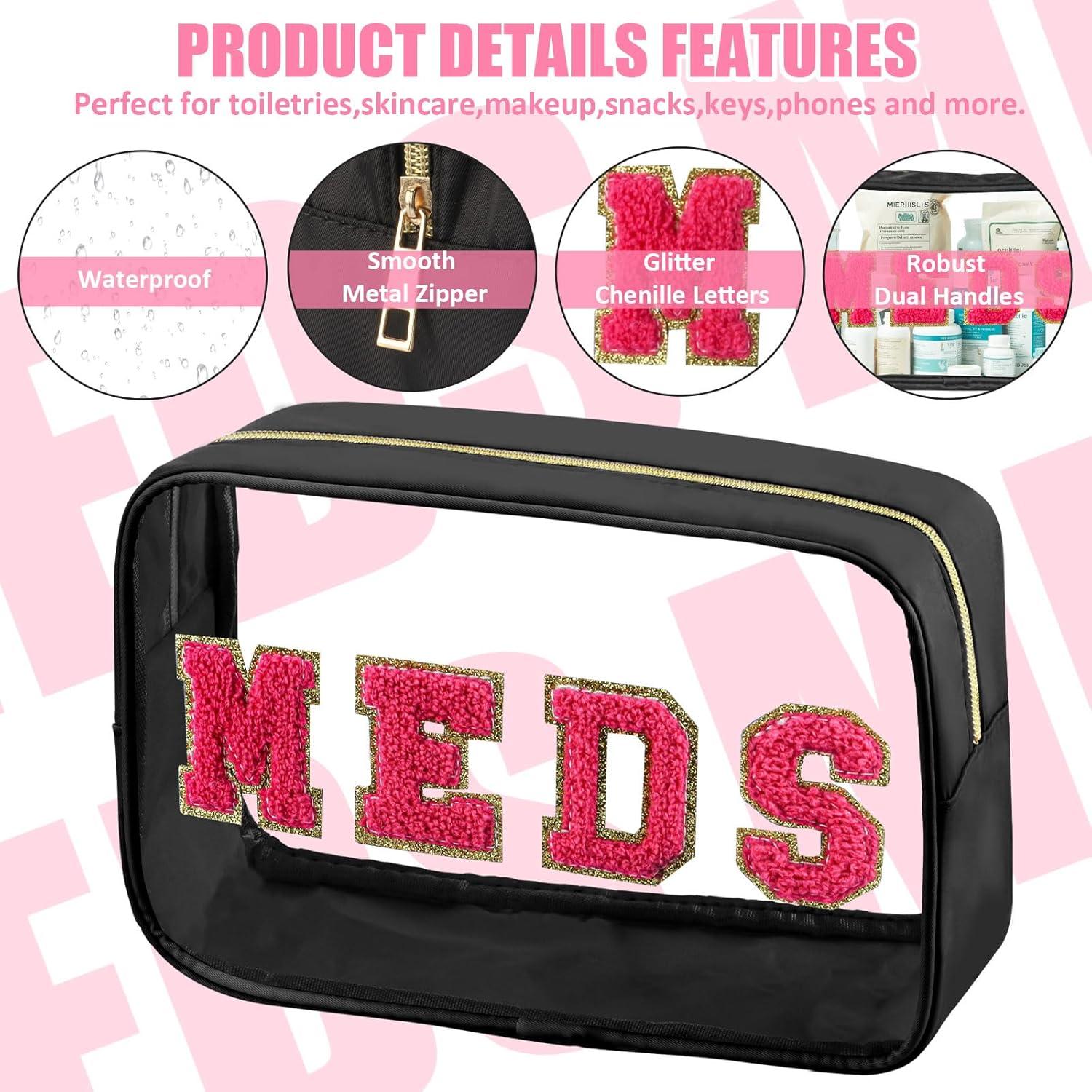 Bolsa Cosmética Preppy 2 Pcs BuyCard Nylon y PVC Negra