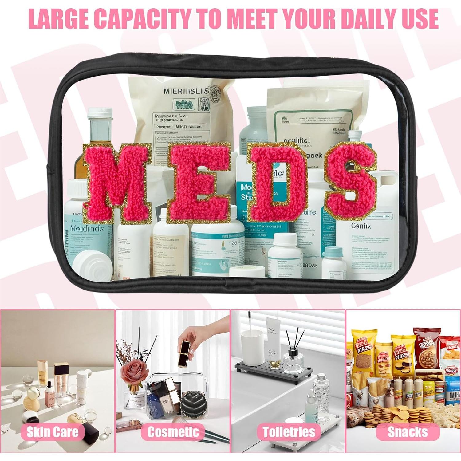 Bolsa Cosmética Preppy 2 Pcs BuyCard Nylon y PVC Negra