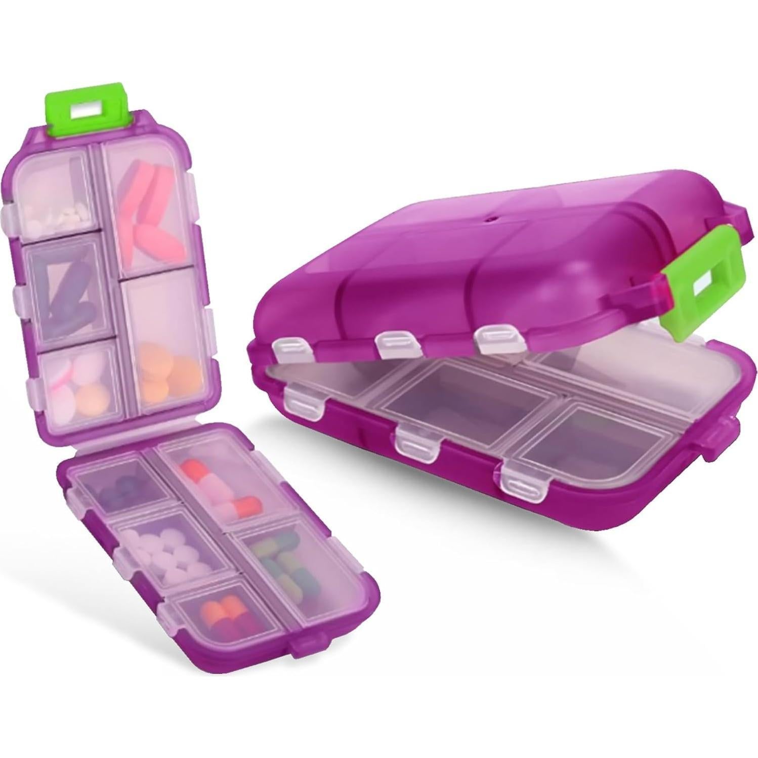 Organizador de Pastillas de Viaje YourRx - 10 Compartimentos Rosa