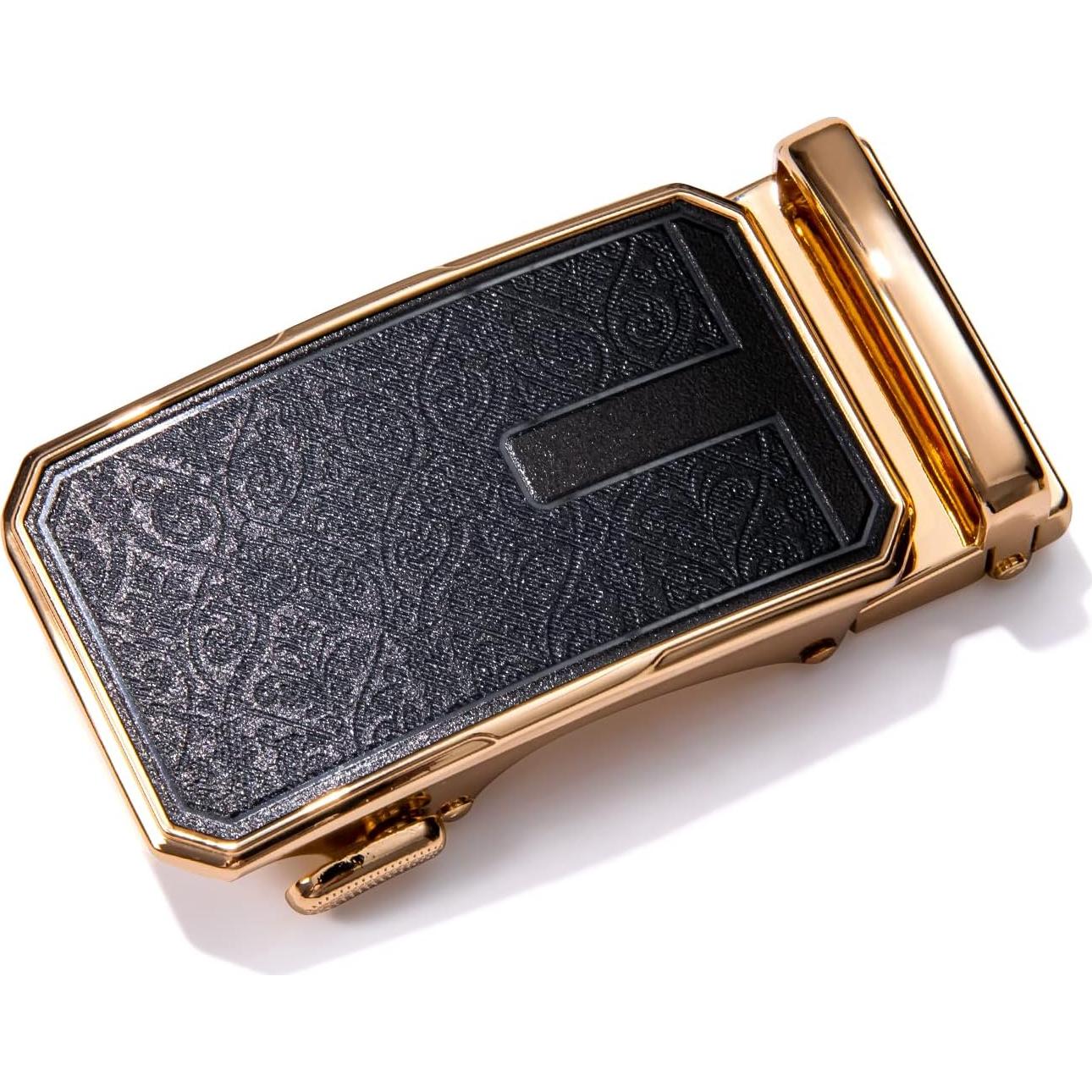 Cinturón de Ratchet Barry.Wang Cuero Genuino Negro 2.86cm