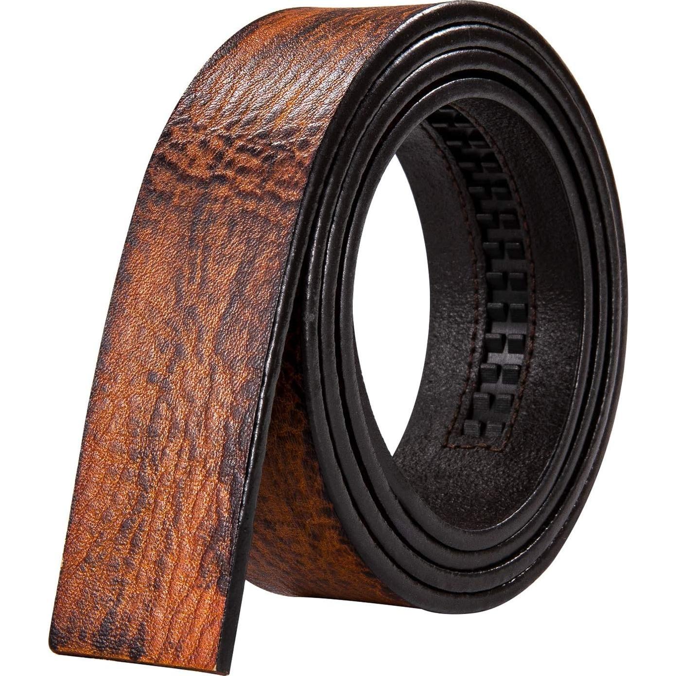 Cinturón de Ratchet Barry.Wang Cuero Genuino Negro 2.86cm