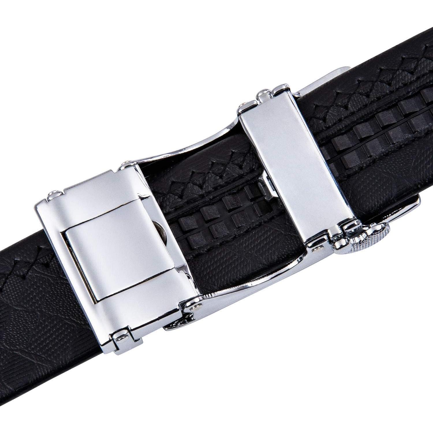 Cinturón de Ratchet Barry.Wang Cuero Genuino 3,49 cm Ajustable