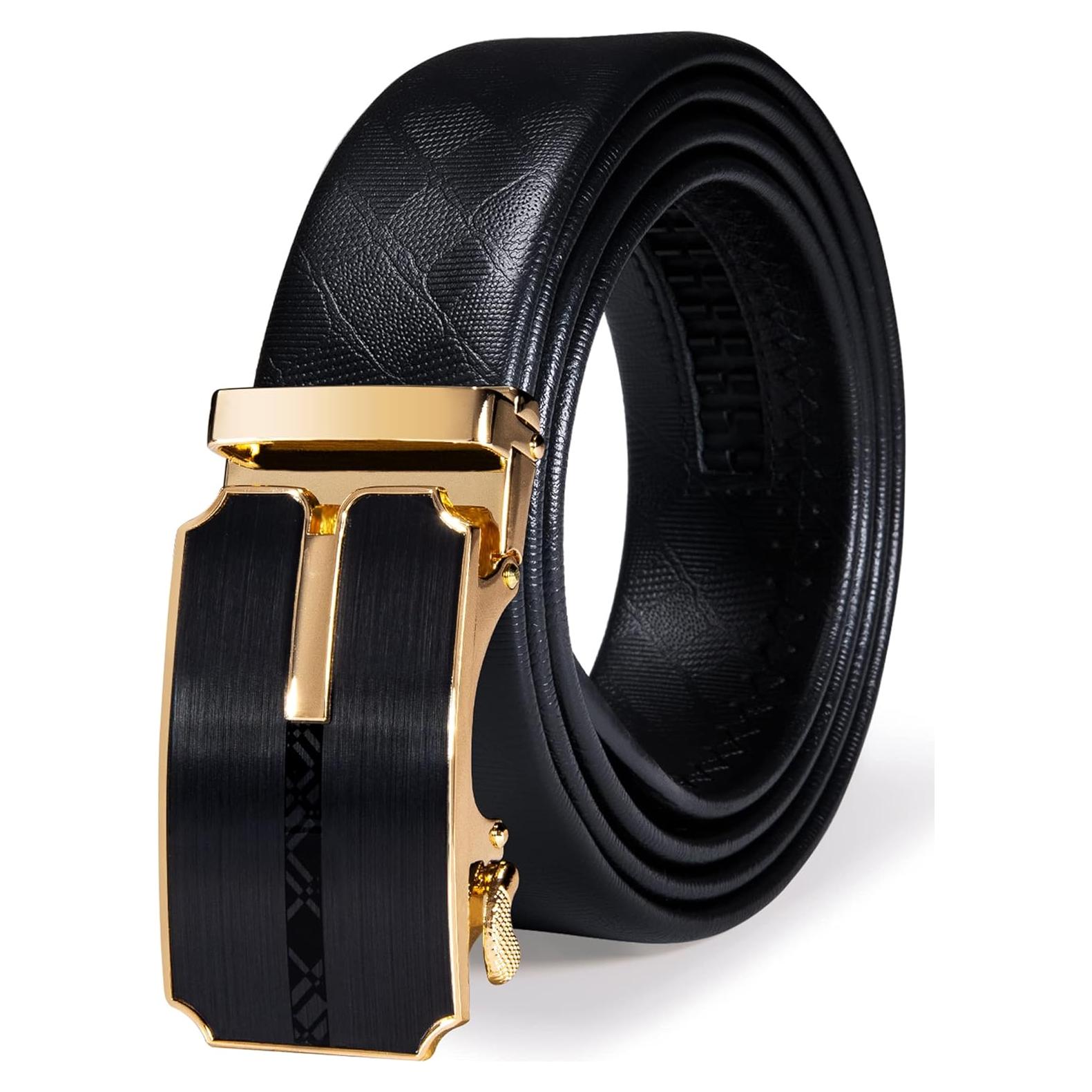 Cinturón de Ratchet Barry.Wang Cuero Genuino Ajustable 3,49 cm