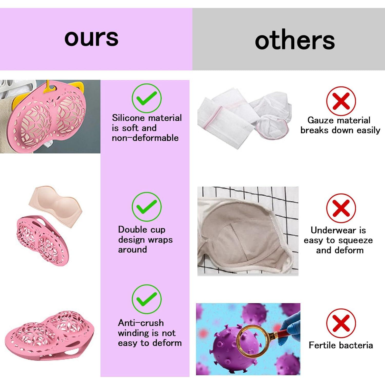 Bolsas de Lavado de Silicona Tefola 2 Pcs Extra Grande Rosa Morado