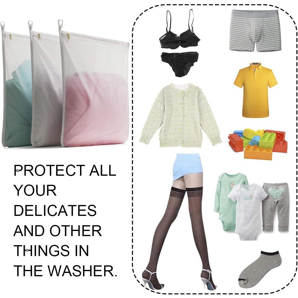 TENRAI 3 Bolsas de Lavandería Delicadas con Cierre YKK