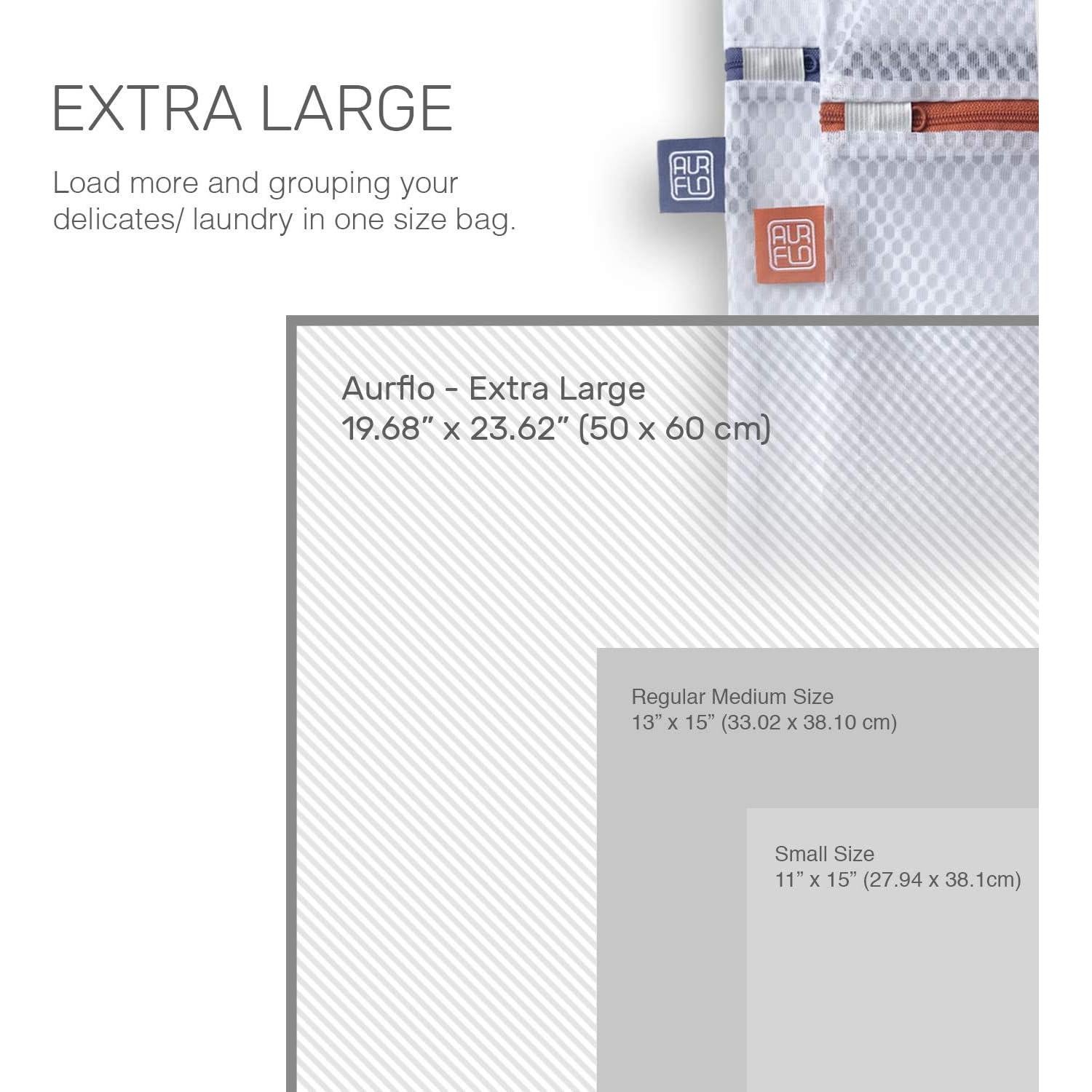 Bolsas de Lavandería de Malla AURFLO X-Grande 50x60 cm 2 Unidades