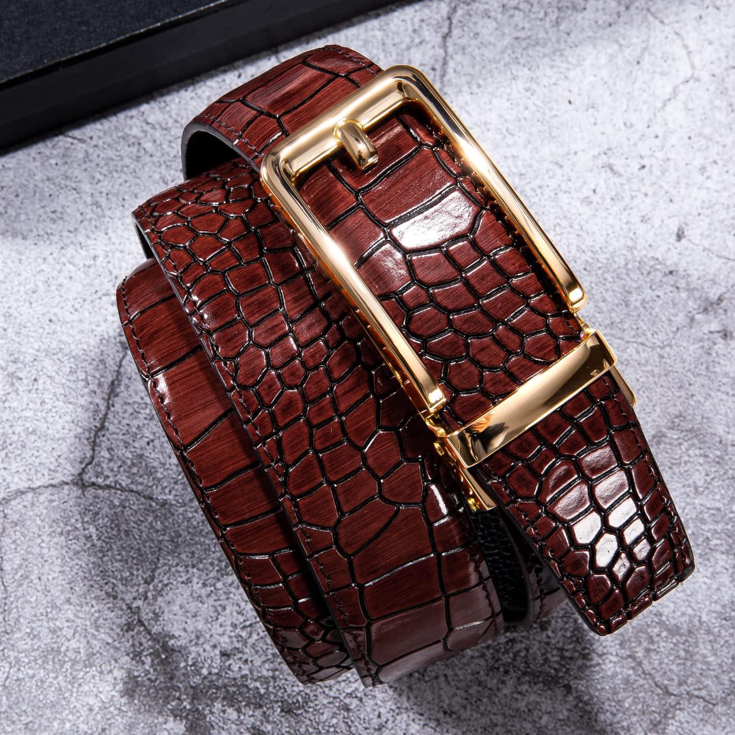 Cinturón de Ratchet Barry.Wang Cuero Genuino 2.86cm Hebilla