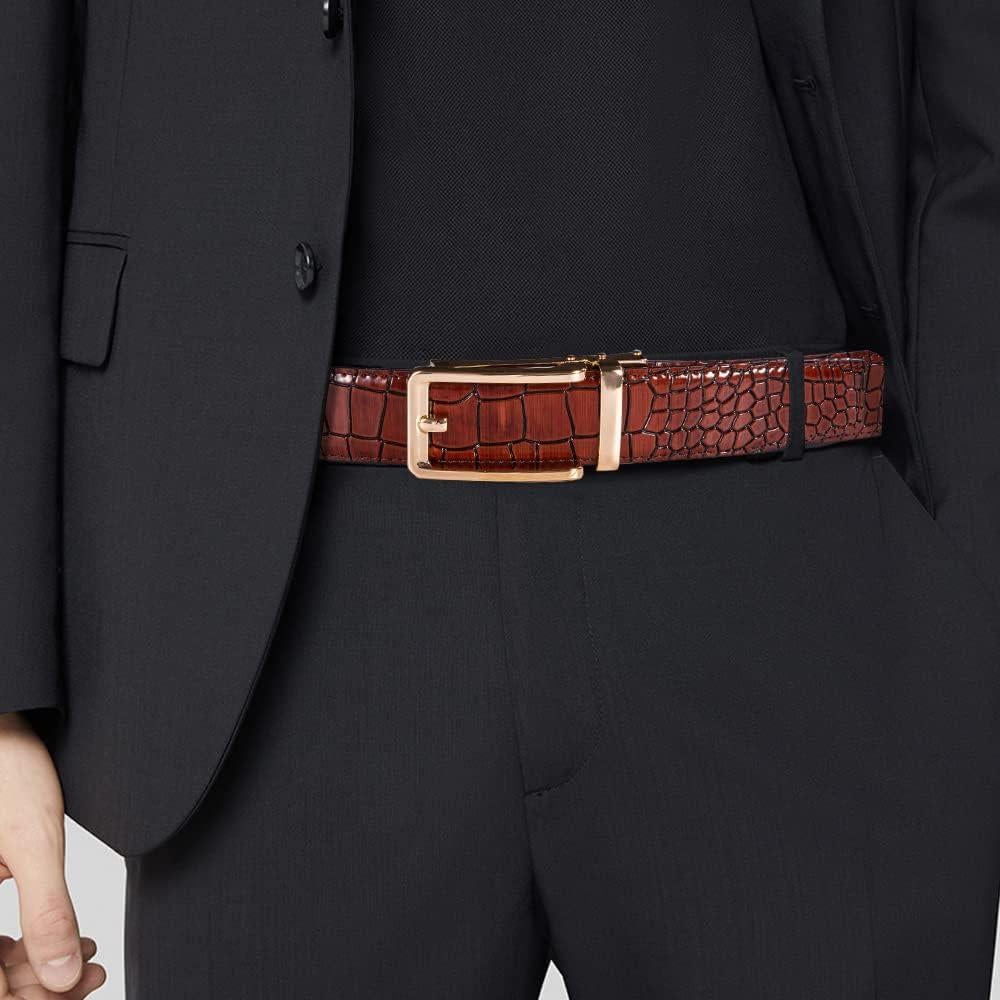 Cinturón de Ratchet Barry.Wang Cuero Genuino 2.86cm Hebilla