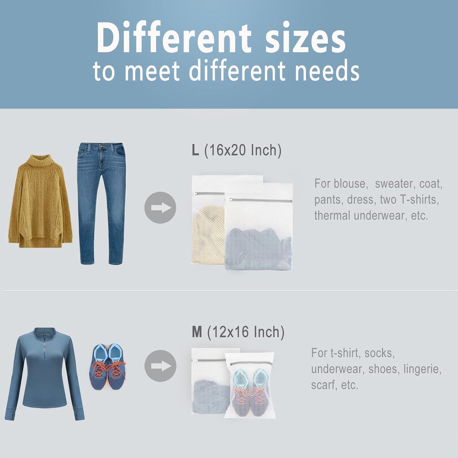 5 Bolsas de Lavandería de Malla Muchfun para Delicados