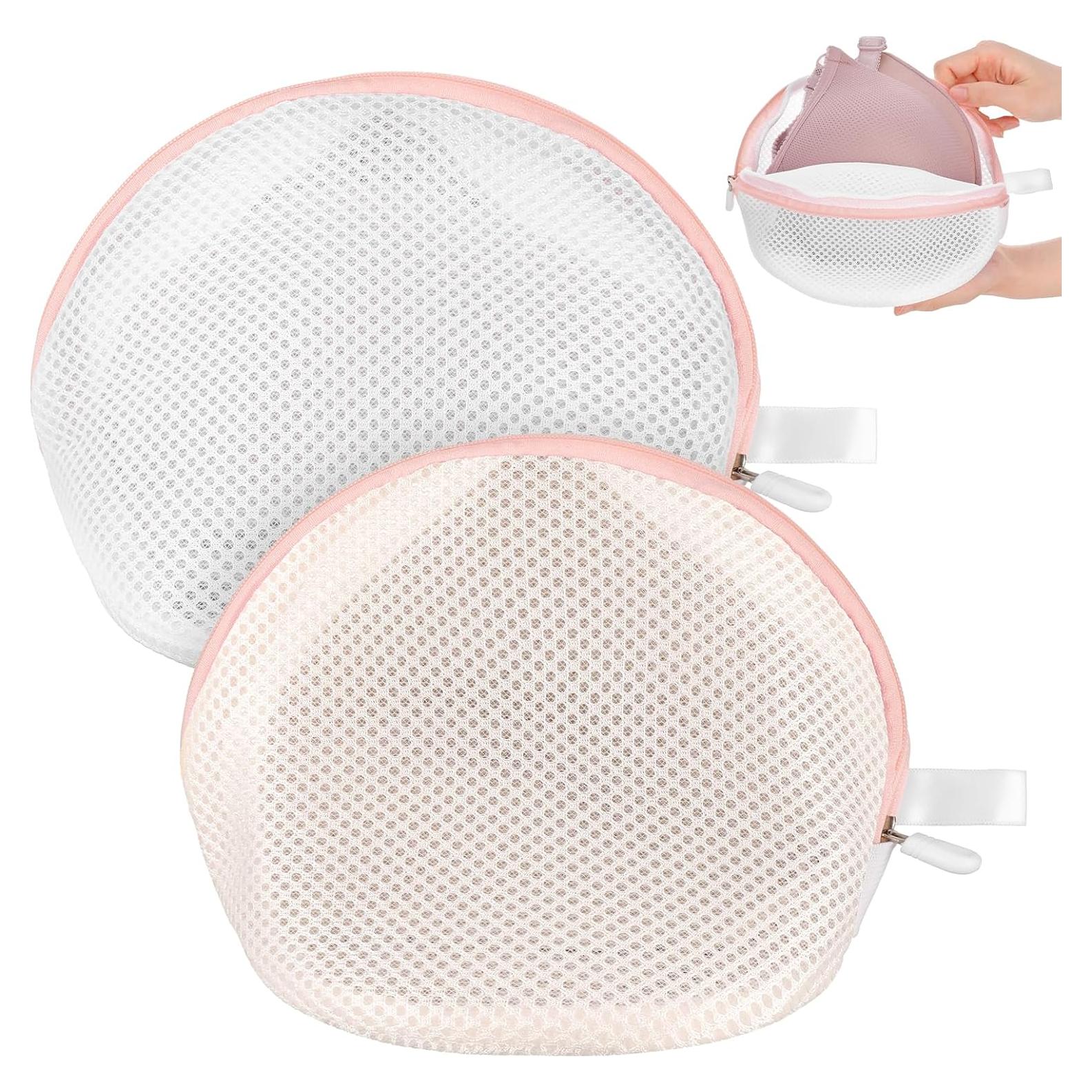 Bolsa de Lavado de Sujetadores Cobee 2 Piezas Malla Rosa