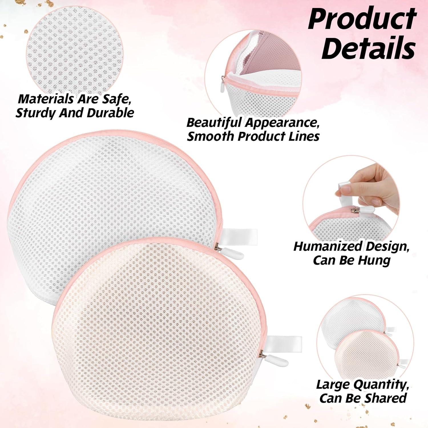 Bolsa de Lavado de Sujetadores Cobee 2 Piezas Malla Rosa